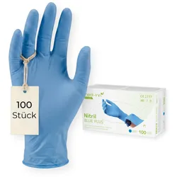 Medi-Inn Nitril blue plus Einmalhandschuhe, blau, puderfrei XXL / 100 Stück