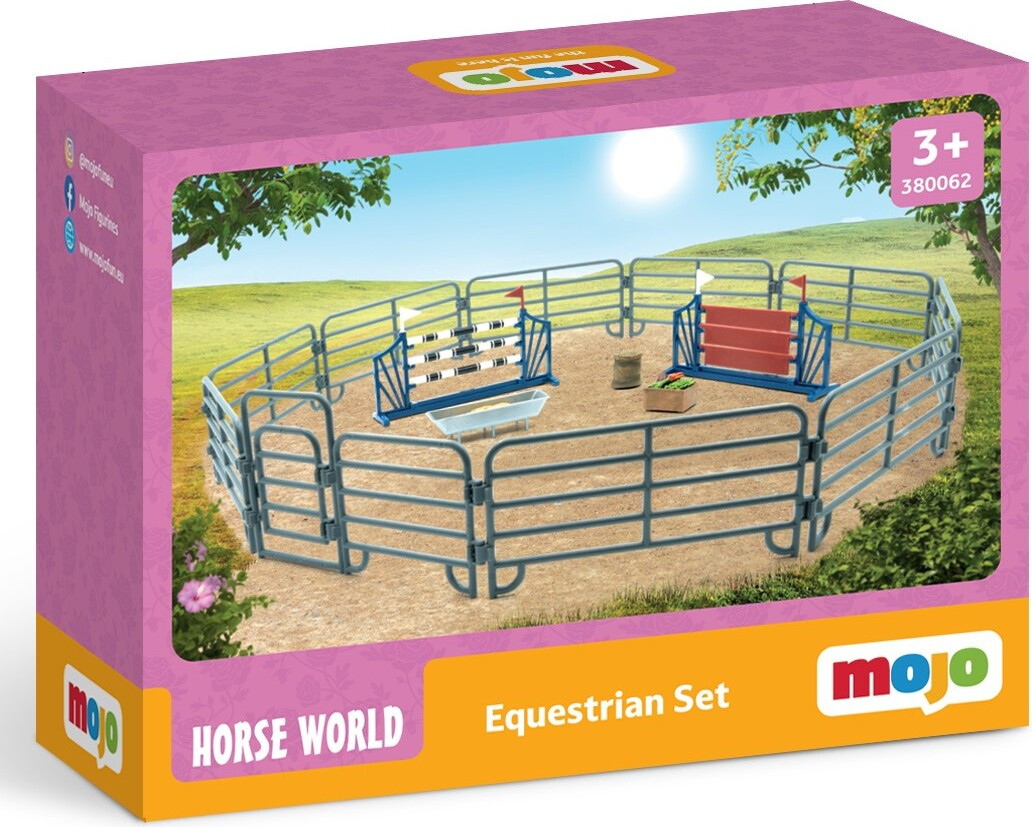 Mojö Fun Paardenrenbaan met 3 figuren, Horse World, Meerdere kleuren