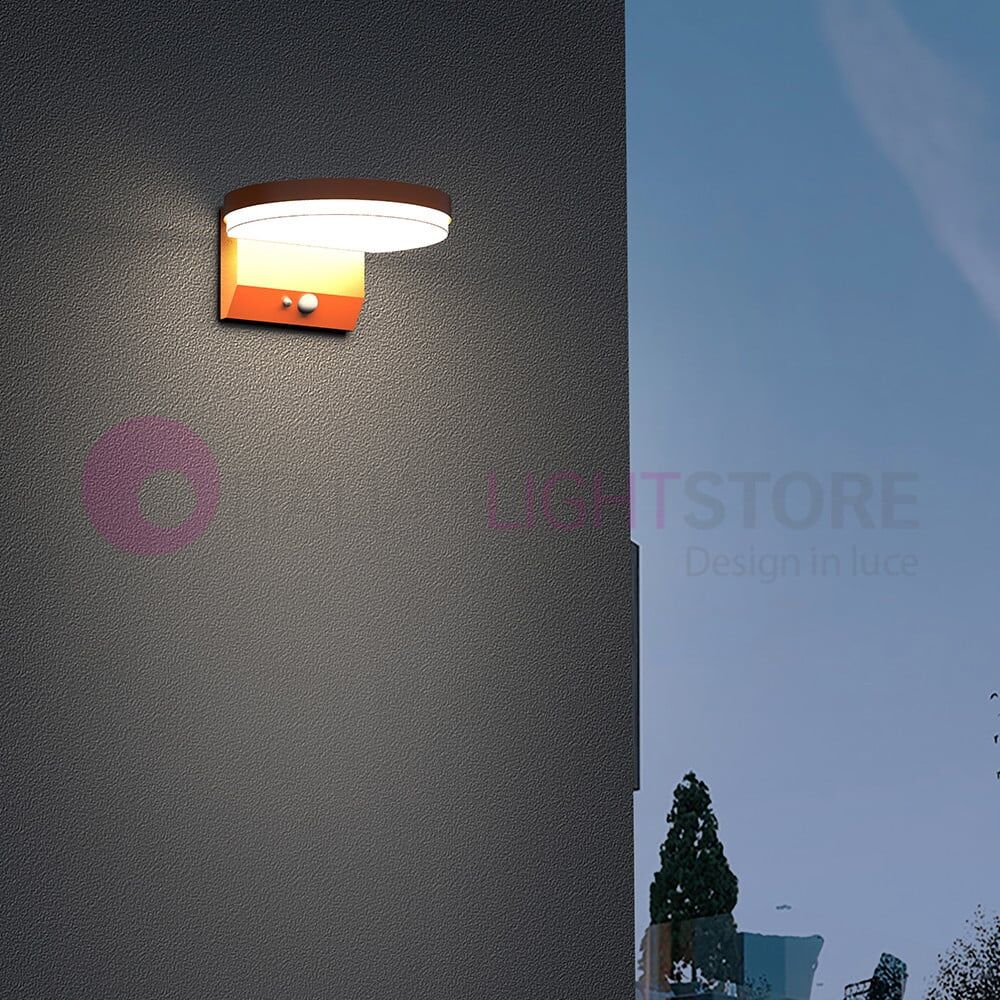 Norma Corten Lampada A Parete Solare Con Pannello Integrato Ip65