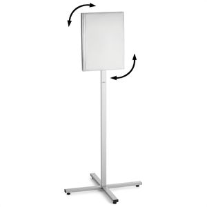 Durable Infoständer Info aus Aluminium, silber, A3, 100 cm Höhe, Hoch- oder Querformat, beidseitig, wetterfest