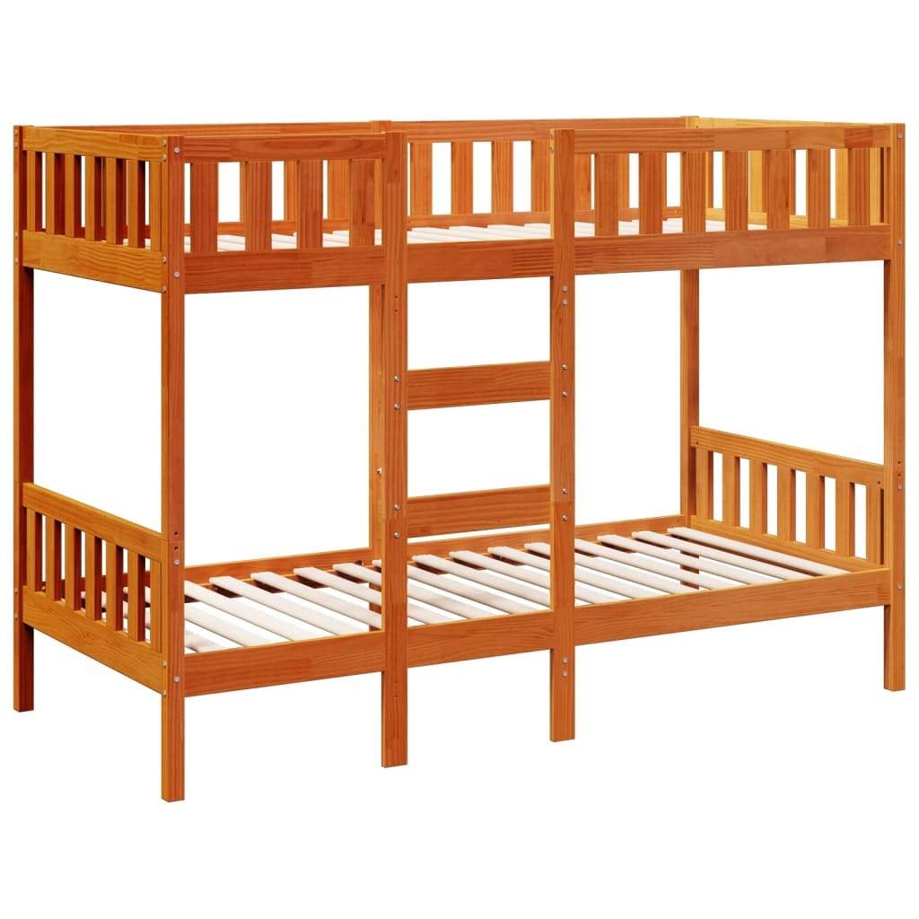 Maison Exclusive - Etagenbett Wachsbraun 90x190 cm Massivholz Kiefer