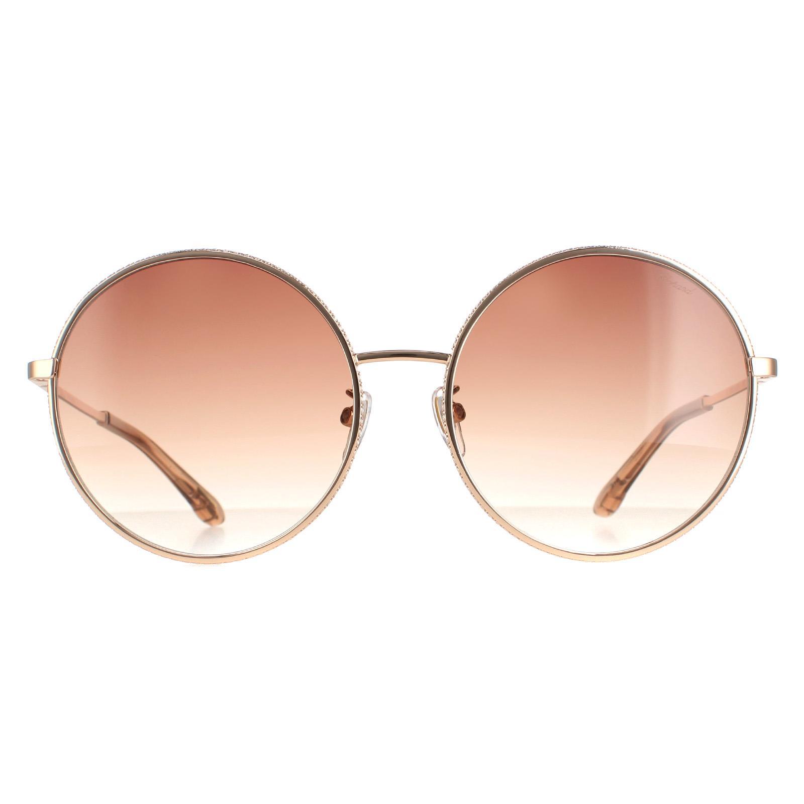 Chopard Rund Damen Glänzend Kupfer Gold Braun Farbverlauf SCHF11V