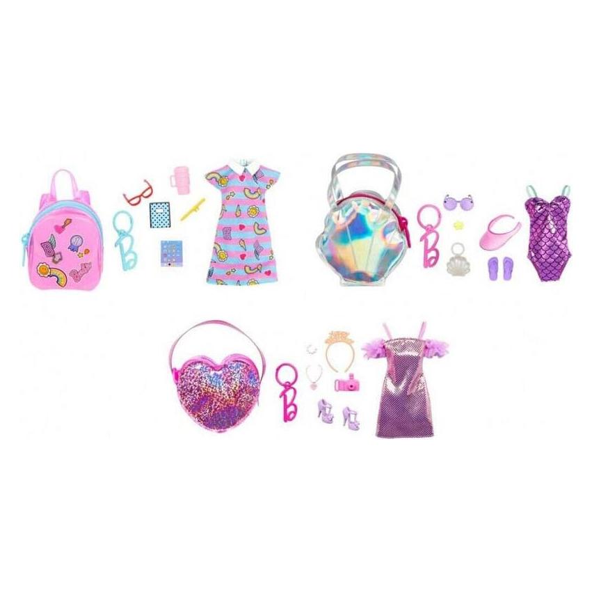Barbie Fashion Kleidung und Deluxe-Tasche mit Zubehör im Thekendisplay (HJT42)