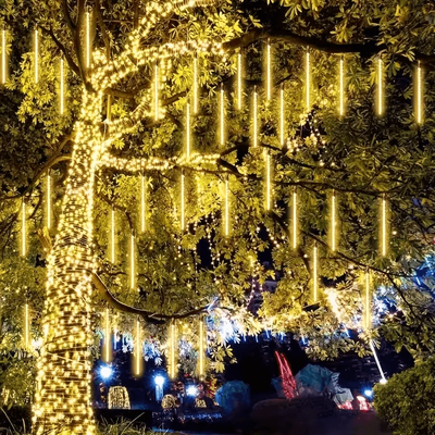Inspired Finds LED Dripping Icicle Lights For Outdoor Christmas Decor, Winter Holiday Lighting blue