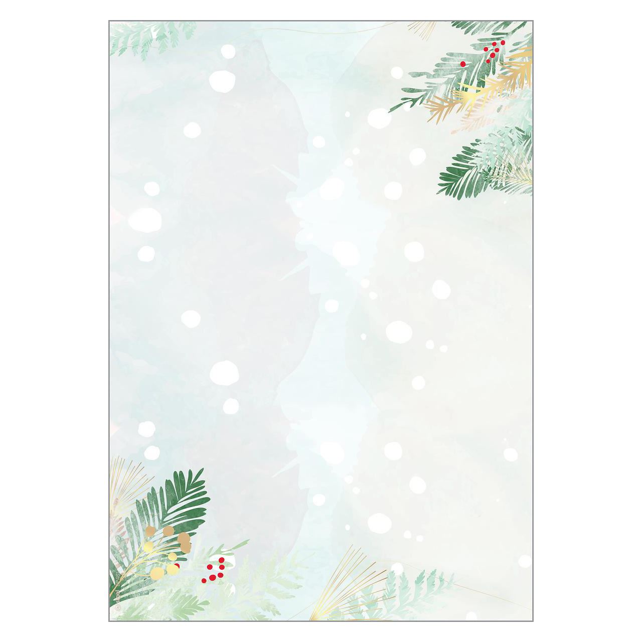 SIGEL Weihnachtsbriefpapier Christmas Forest Motiv DIN A4 90 g/qm 100 Blatt