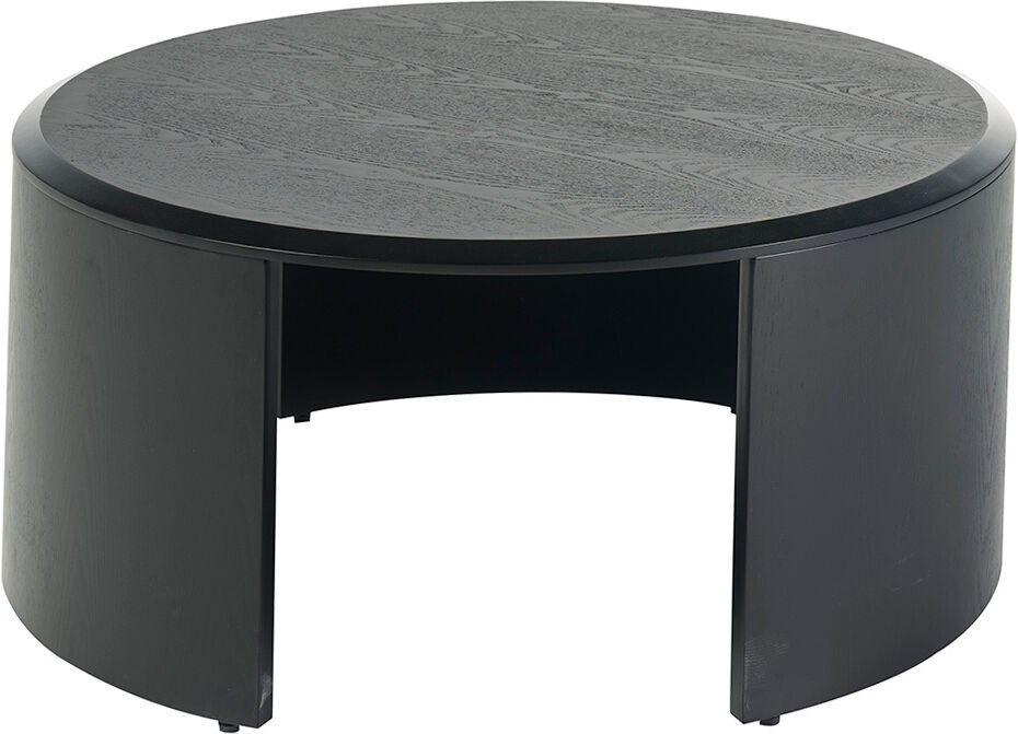 Miliboo Table basse design ronde bois noir D80 cm ZAHRA
