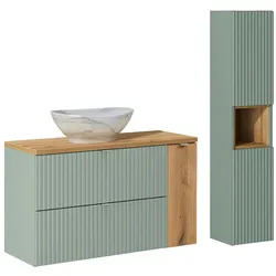 BADMÖBEL 100.4cm Jade 2er-Set Grün
