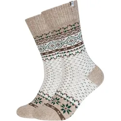 2er Pack s.Oliver Cosy Norwegian Crew Socken 8300 - sand melange 35-38