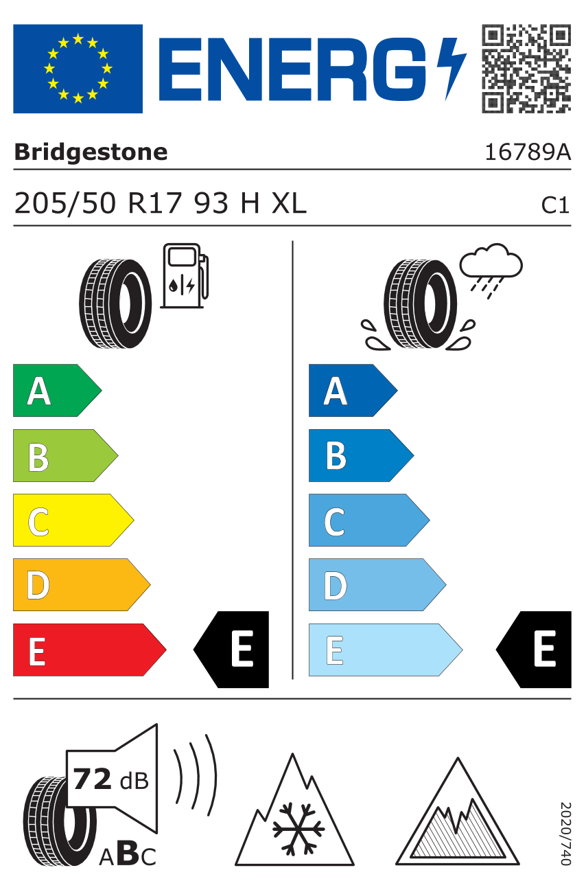 Bridgestone Winterreifen 205/50 R17 93h Xl, Nordic Compound - Blizzak Ice 16789