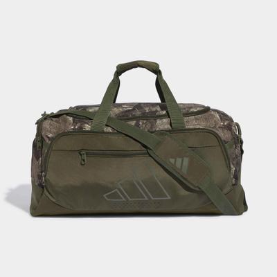 Sporttasche ADIDAS PERFORMANCE "TRAINING DEFENDER GRAFIK DUFFELBAG M", grün (night cargo, silber pebble), Obermaterial: 100% Polyester, Taschen Sporttasche
