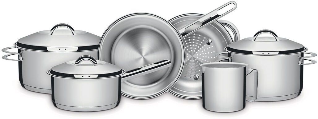 Tramontina Solar 9 - Piece Stainless Steel Cookware Set Silver 9