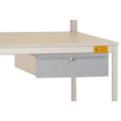 Manuflex LD4123.9006 ESD ESD-Einzelschubfach in Alusilber ähnlich RAL 9006, mit Schloss, BxTxH = 425 x 550 x 135 mm