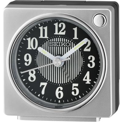 Quarzwecker SEIKO "QHE197S", silber (silberfarben), Wecker, Wecker, Reisewecker, Schlafzimmer, Leuchtzeiger, Piepalarm