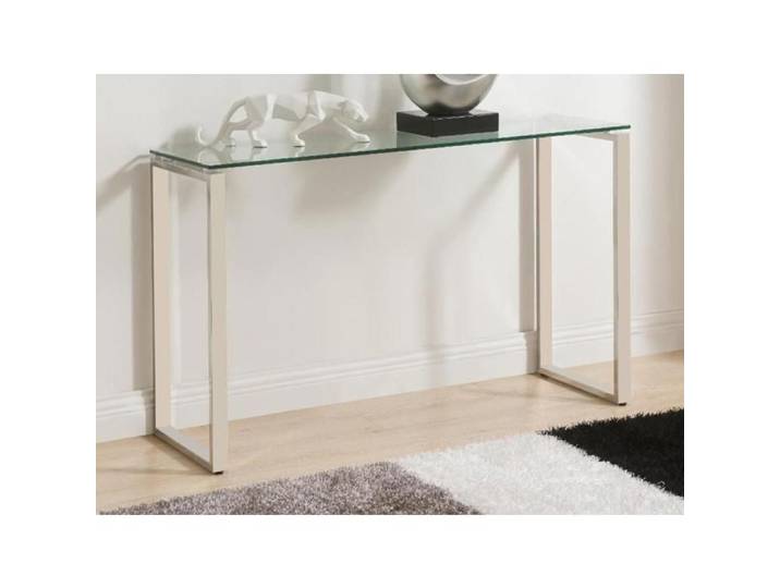Console FREYA - Verre trempé & métal chromé