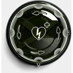 Indoor AED-Wandkasten Rotaid Solid Plus, transparentes grün mit Alarm