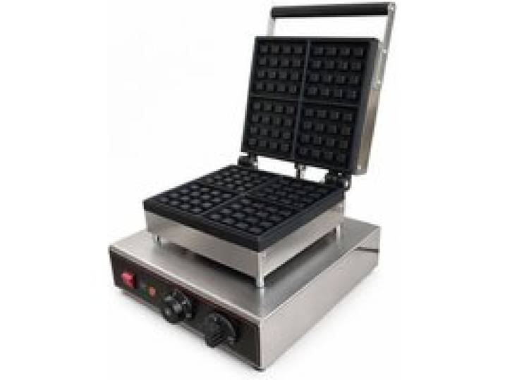 Gaufrier électrique professionnel - 4 gaufres belge - 1600W - inox - thermostatique 50–300°C
