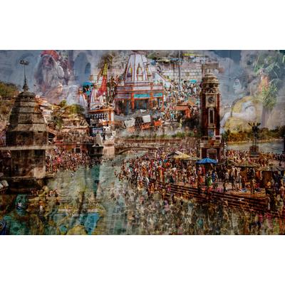 Fototapete PAPERMOON "Photo-Art RALF KAYSER, HEILIGES INDIEN", bunt, B:3,5m L:2,6m, Vlies, Tapeten