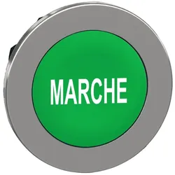 Schneider Electric ZB4FA342 Drucktaster, Frontelement, Harmony XB4F, Metall, 30mm, grün, beschriftet MARCHE, tastend