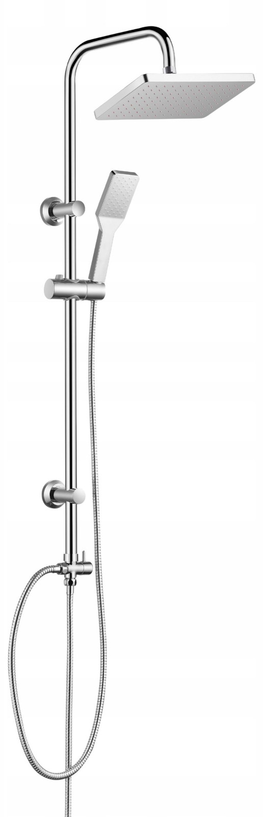 Invena Doucheset Amfisa met regendouchekop en handdouche, chroom, 100 cm