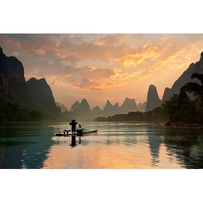 Fototapete PAPERMOON "Photo-Art YAN ZHANG, GOLDEN LI RIVER", bunt, B:3,5m L:2,6m, Vlies, Tapeten