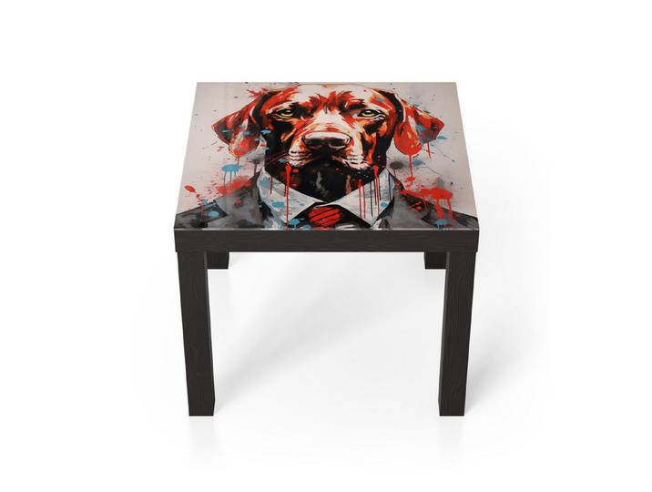 DEQORI Couchtisch 'Rotgekleideter Wächter', Glas Beistelltisch Glastisch modern