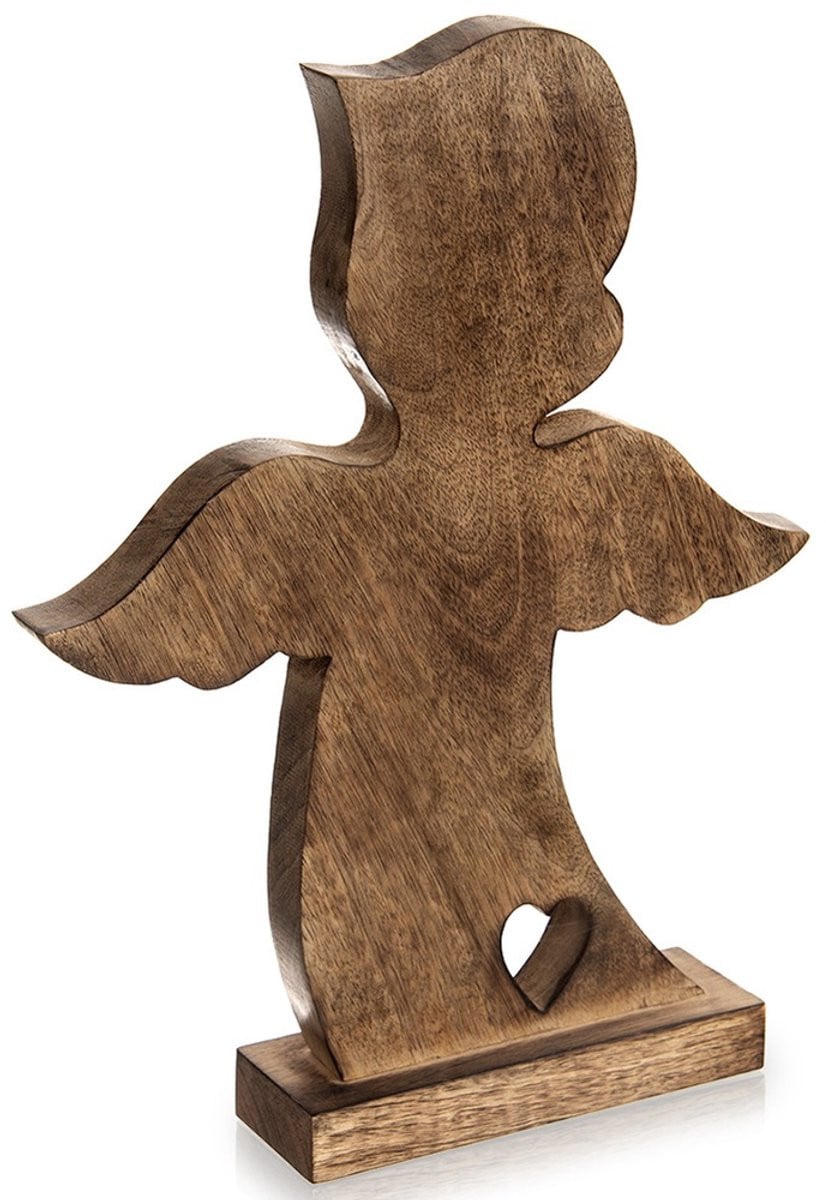 Mango Houten Kerstengel Decoratief Beeldje Orion Hoogte: 38,5 cm