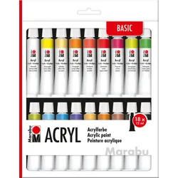 Marabu Acrylfarben-Set Basic, farbsortiert