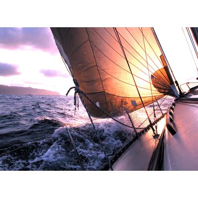 Fototapete PAPERMOON "Sailing to Sunset", bunt, B:5m L:2,8m, Vlies, Tapeten