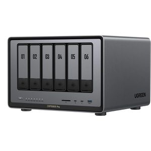 UGREEN NAS-Server NASync DXP6800 Pro, 25899, Thunderbolt 4, Leergehäuse für Festplatten, 6 Einschübe