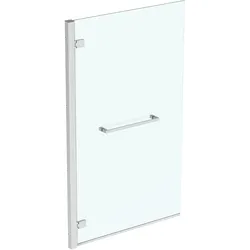 Ideal Standard i.life Falttür mit Handtuchstange, 900 mm, Silber, Klappwand einteilig, Aluminiumrahmen, klare Glasoberfläche