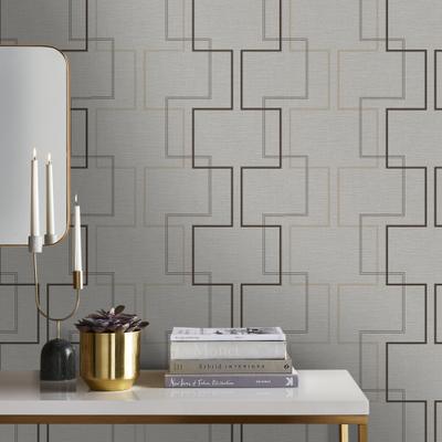 Vliestapete SUBLIME "MINDFUL SQUARE TEXTURE", beige (naturel), B:0,52m L:10m, Vlies, Tapeten, Design Tapeten
