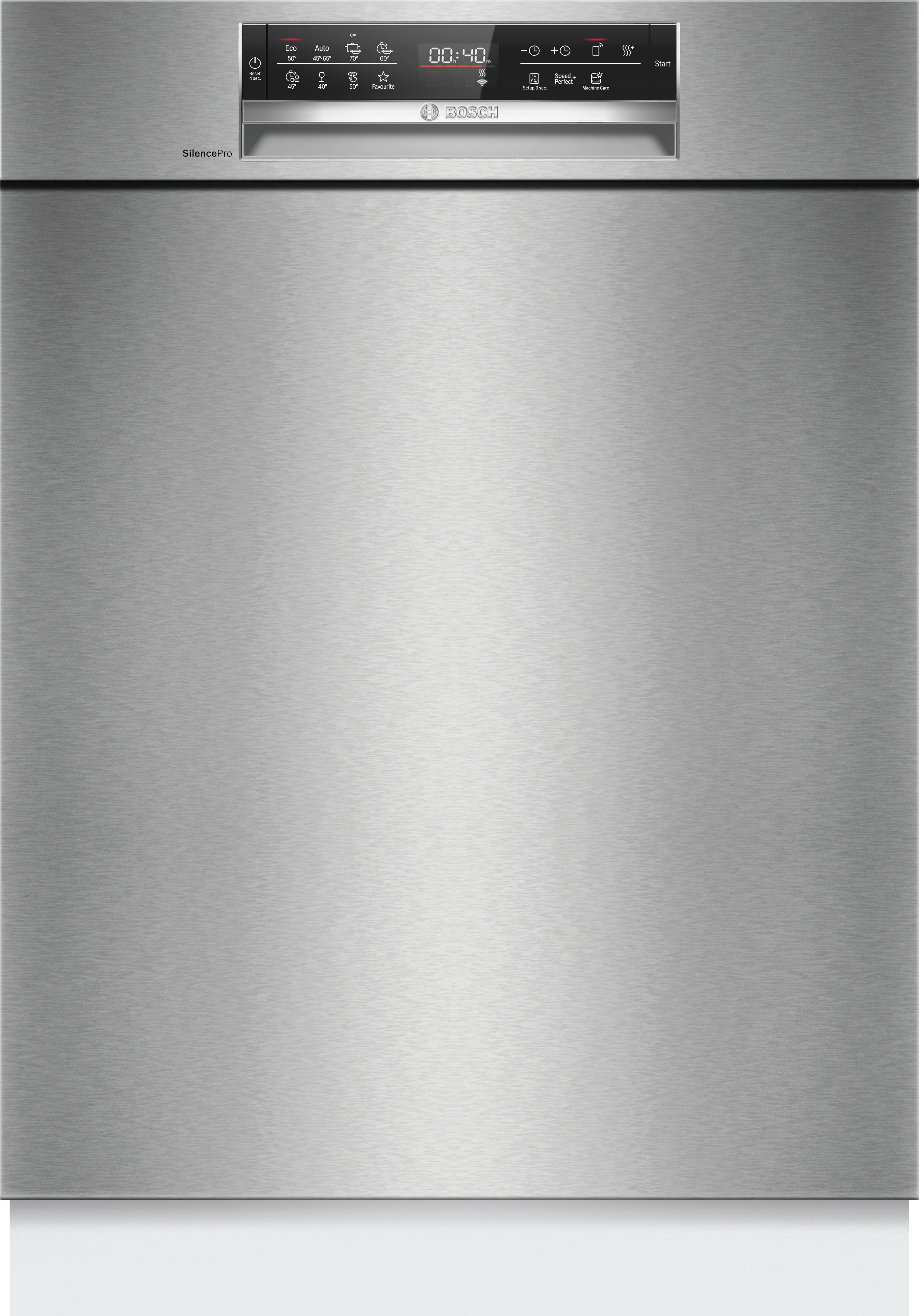 Bosch Unterbaugeschirrspüler "SMU6ECS18E", Energieeffizienz: A, grau (gebürsteter stahl), B:59,8cm H:81,5cm T:57,3cm, Geschirrspüler, Optimiertes Trocknen durch automatische Türöffnung und extrem leise, Unterbaugeschirrspüler