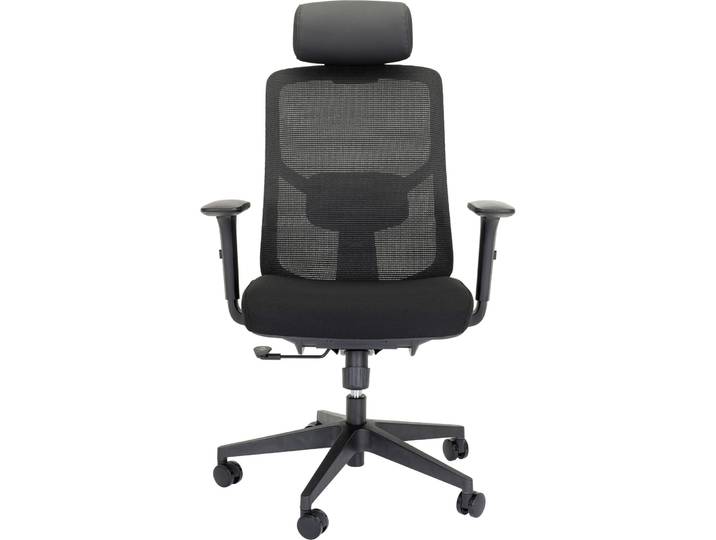 MyDeal Bürostuhl Moro schwarz Bezug: 80 Prozent Polyester, 20 Prozent Nylon H 126 cm - Material: Bezug: 80% Polyester, 20% Nylon - Bürostuhl