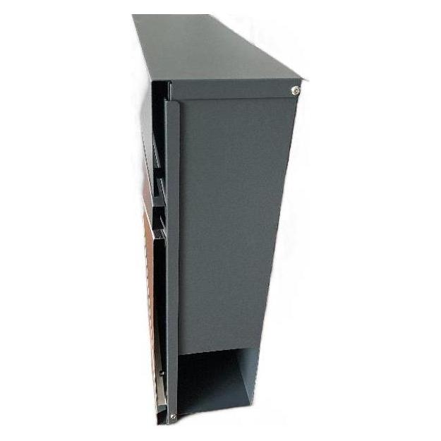 Haushalt Briefkasten PW-612-10, grau, 15 cm x 37 cm x 37 cm (57631306)