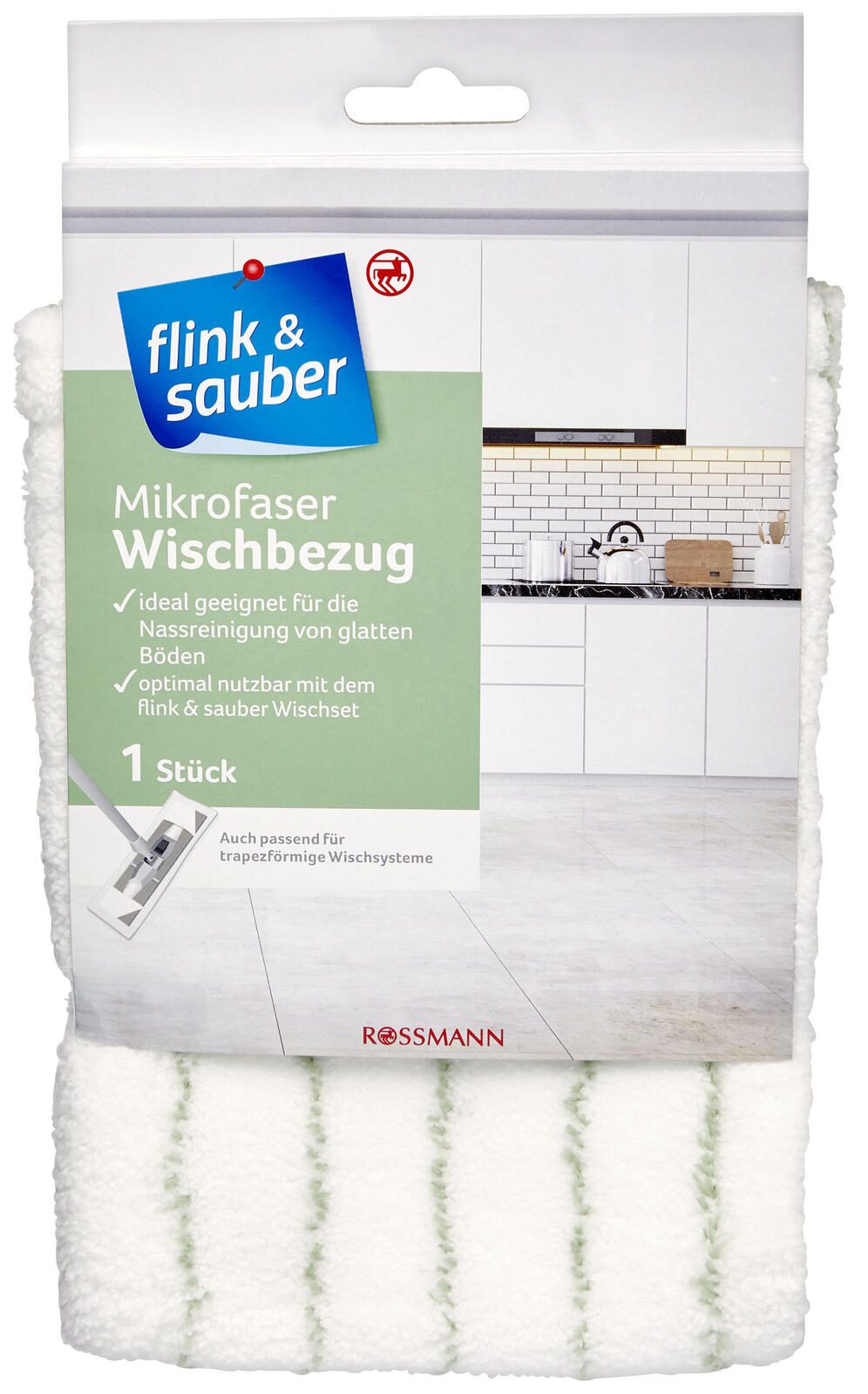 flink & sauber Mikrofaser Wischbezug für Bodenwischer 4305615393285