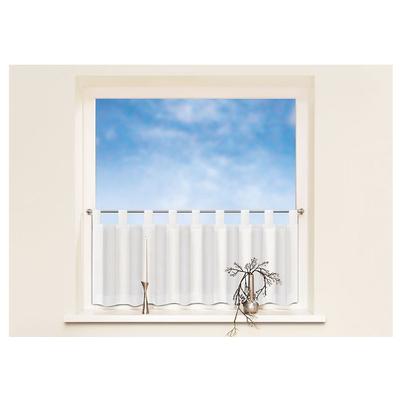 Scheibengardine GERSTER "Feodora", weiß, B:145cm H:50cm, Voile, Polyester, Gardinen, HxB: 50x145, Längsstreifen