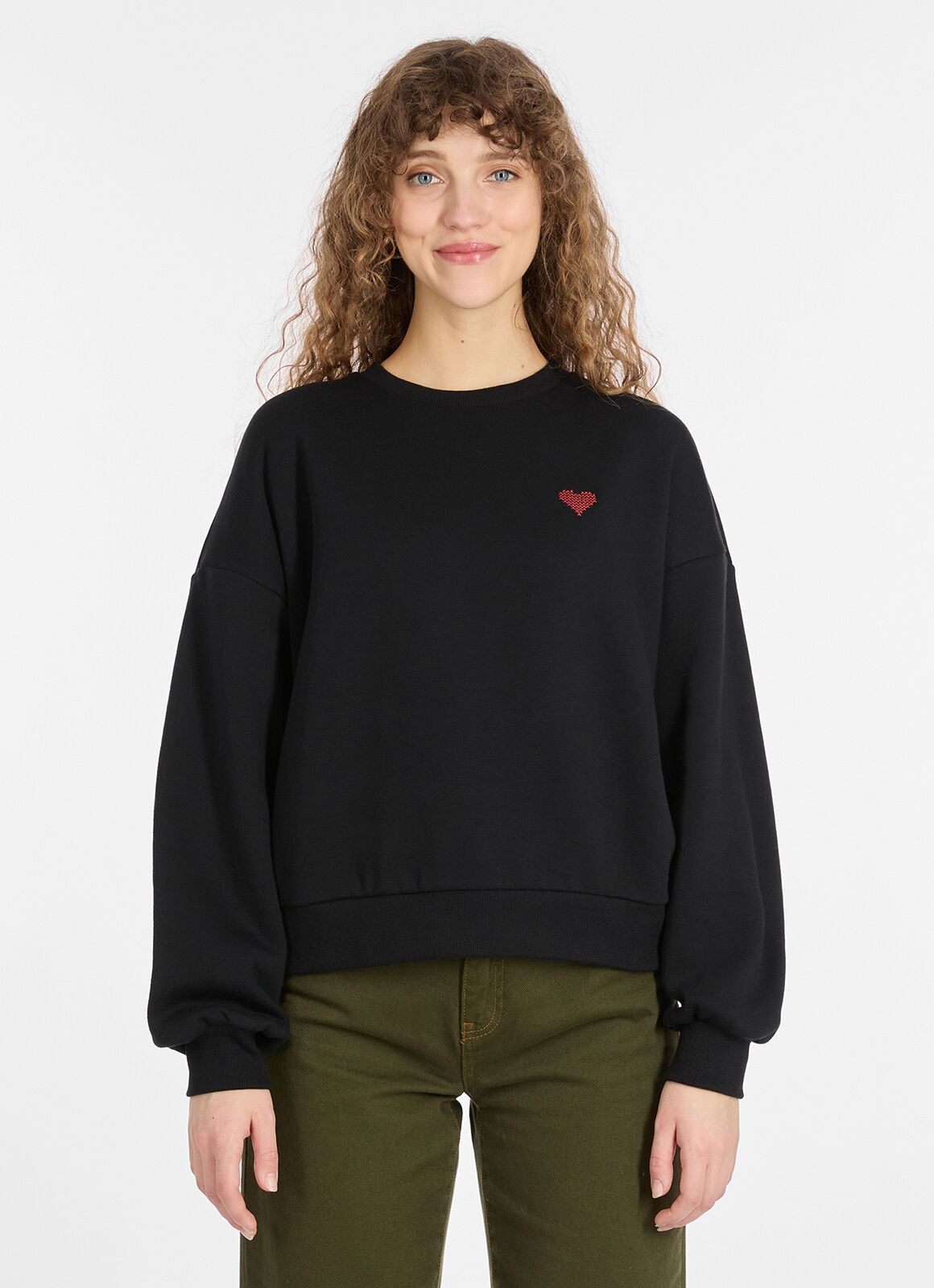 Sweatshirt RAGWEAR "WUSS PP", Damen, Gr. M, schwarz, Sweatware, Obermaterial: 70% Baumwolle, 30% Polyester, unifarben, normal, Rundhals, Sweatshirts Sweatshirt, mit Rundhalsausschnitt, im lässigen Casual-Stil, normale Passform