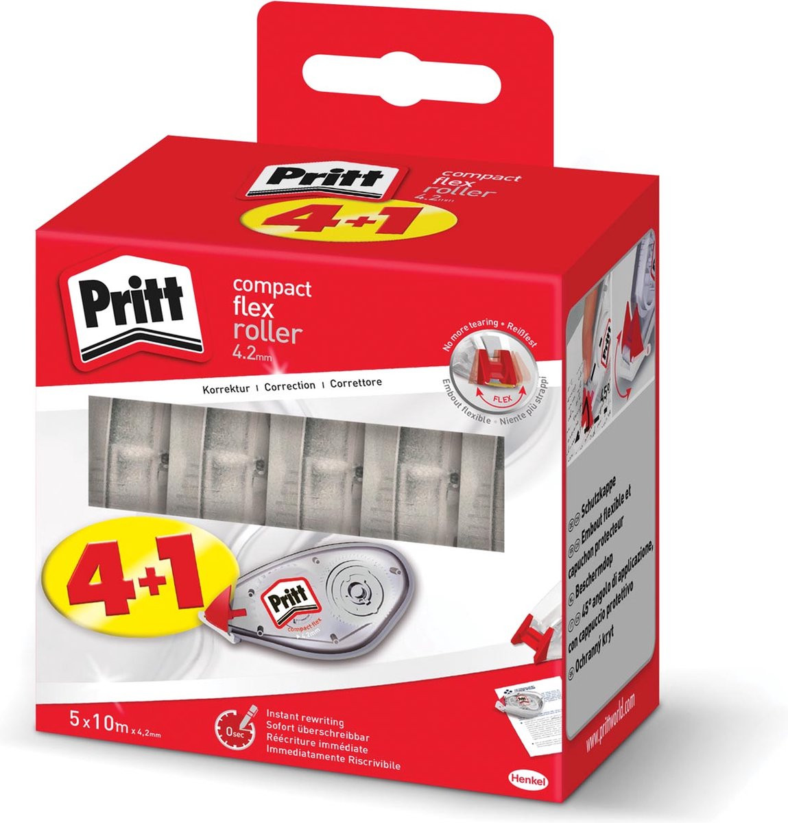 Pritt Compact Flex Correctietape 4.2mm x 10m, 6 stuks