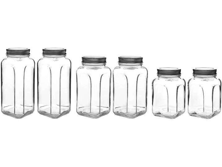 Vorratsdose Hermia 0.98 l , transparent, Glas, Lebensmittelaufbewahrungsbehälter, Vorratsdose