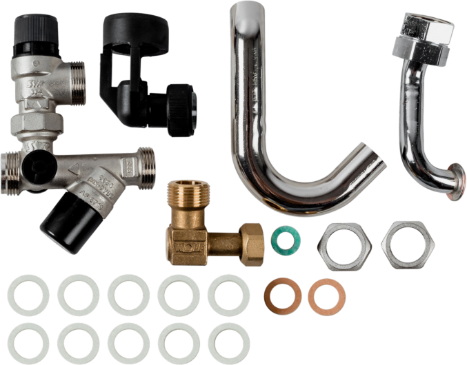 Wolf Cgw-2 Anschlussset Trinkwasser 8610476 ohne Druckminderer, Aufputzinstallation