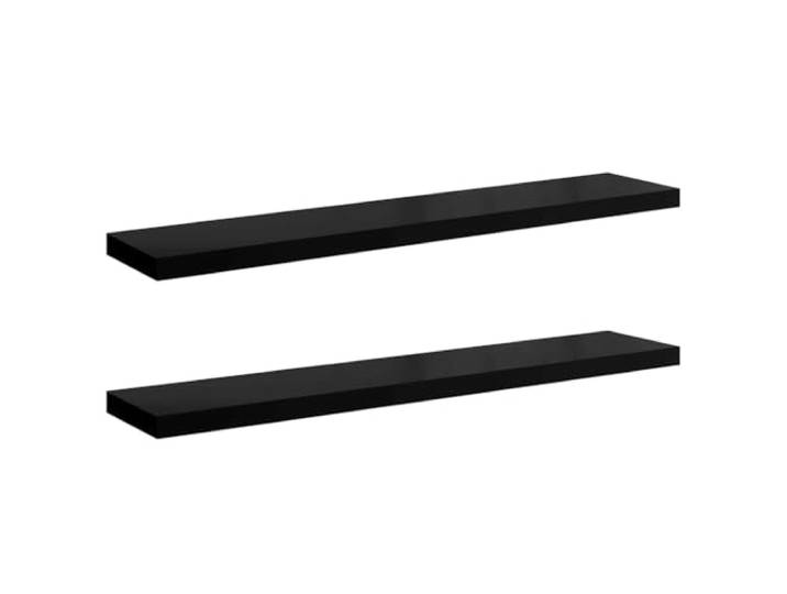 LASWWQMRF Schweberegal 2er Set Hochglanz-Schwarz Wandboard 120x23,5 cm Elegantes 2er Set Wandboarde aus MDF fuer Wohnzimmer und Schlafzimmer, unsichtbare Halterung fuer Deko und Buecher.
