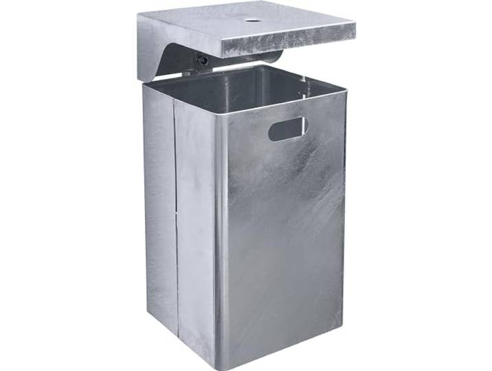 kaiserkraft Abfallbehälter für außen feuerverzinkt Volumen 40 l BxHxT 310 x 600 x 360 mm Ascher integriert