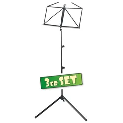 McGrey 100/2 B Notenständer schwarz, mit Tasche 3er Set