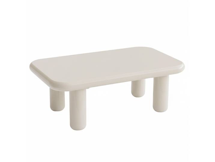 Oviala - Table basse effet laqué rectangulaire 100x60 cm style rétro