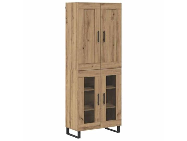 TEKGHUT Highboard 2 STK. Artisan-Eiche 69,5 x 34 x 180 cm Scharniertüren, Metallgriffe, quadratische Beine, Regale, Holzwerkstoff, Esszimmer, Wohnzimmer