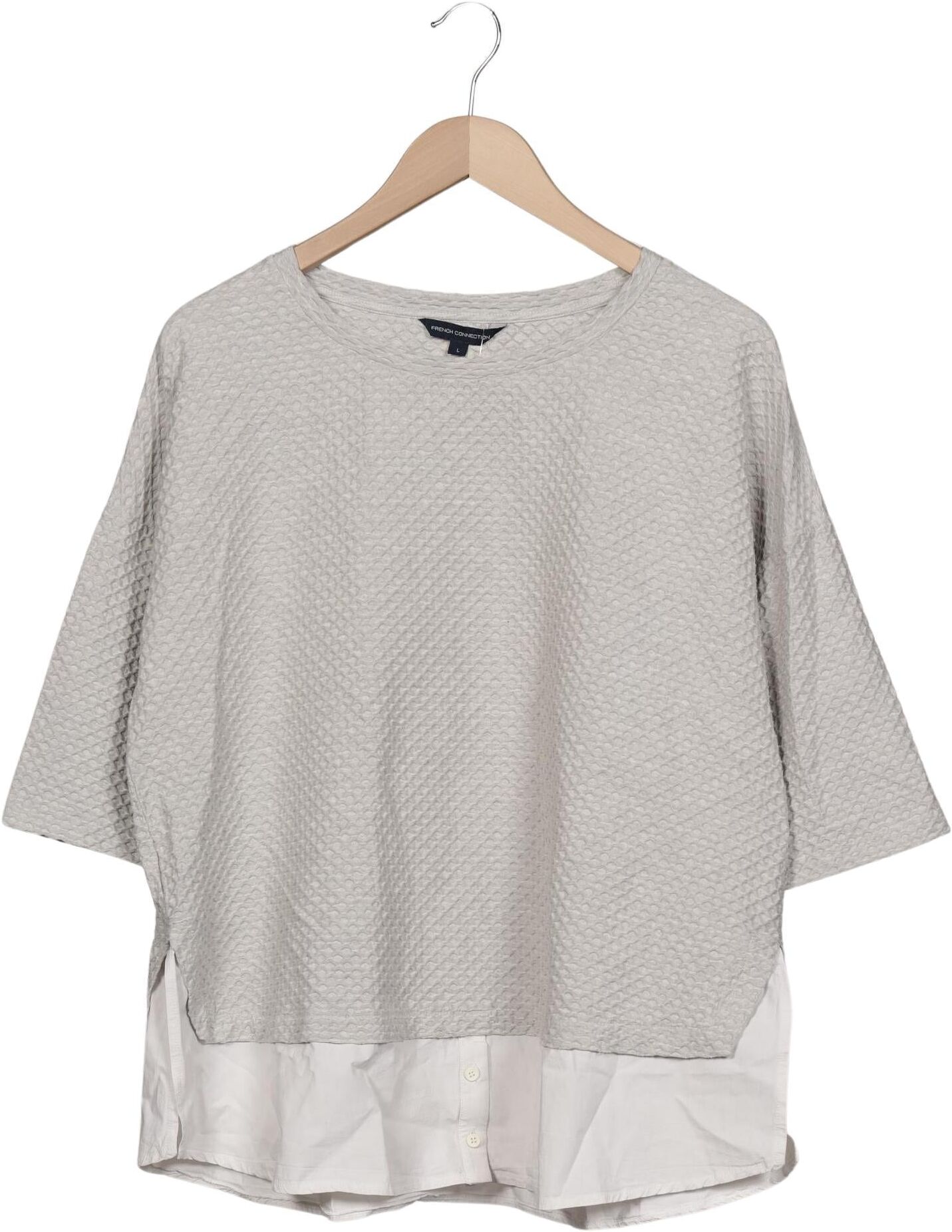 French Connection Damen Sweater, Grau, Gr. L, Synthetik / Elasthan / Baumwolle - Second Hand