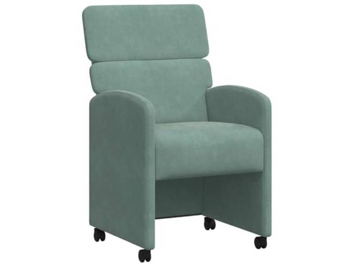 Coespram 2er Set Esszimmerstühle mit Rollen Samt Meergrün 58x65x98 cm Weiche Polsterstühle mit Armlehne und leichtgängigen Rollen für mehr Flexibilität am Essplatz oder im Homeoffice.