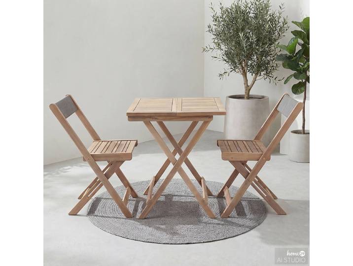 Ensemble de balcon Vino 3 pièces 60 x 72 x 60cm Marron/Acacia brun