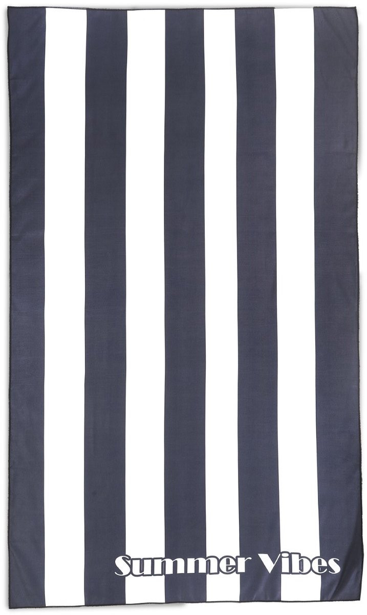 Lucca Sneldrogend Microvezel Strandlaken Summer Vibes - Antraciet - B/D: 100 x 180 cm