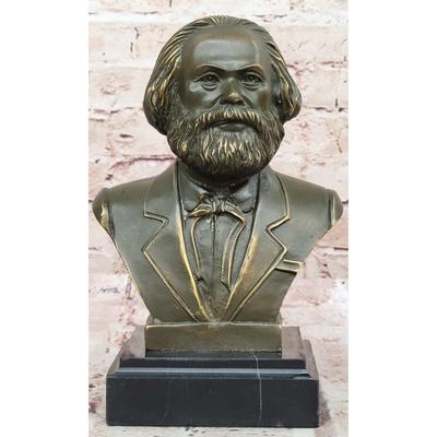 Bronzhaus Karl Marx Bronze Bust Sculpture Statue On Marble Base